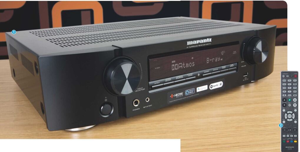 Marantz NR1711/N1B 7.2 Channel 8K Ultra HD AV Receiver with Built-In HEOS, Black 1 year warranty