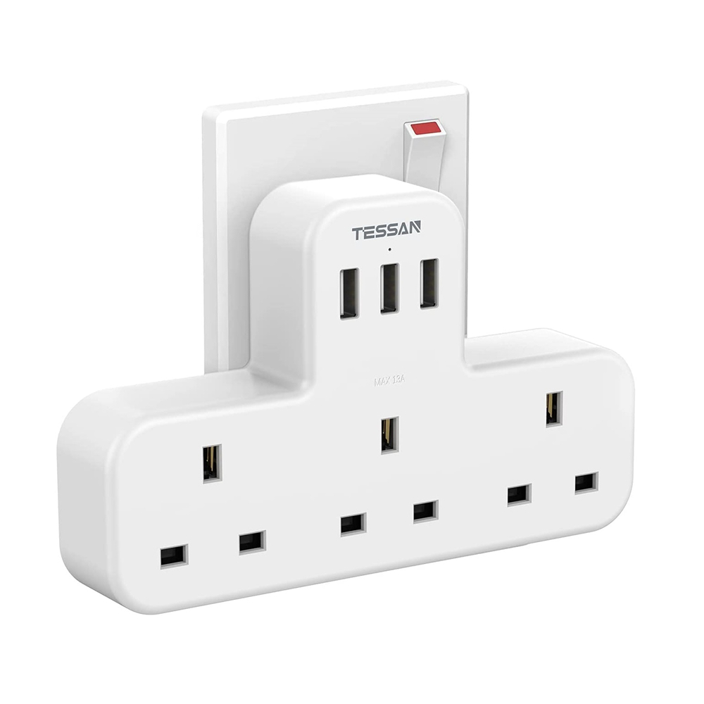 TESSAN Wall Charger USB C Charger Multi Plug Adapter with USB Ports , Type C Adapter Plug Extension Power Socket USB Adapter Wall Socket Multi Plug ,Type C Power Adaptor Multi Socket Plug Extension wi